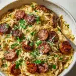 Creamy Chicken Sausage Orzo Recipe