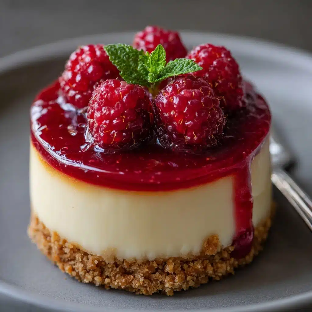 Mini Lemon Cheesecakes with Raspberry Sauce Recipe - Recipe Image
