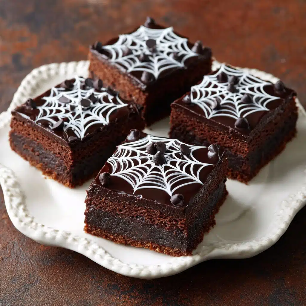 Spider Web Halloween Brownies Recipe - Recipe Image