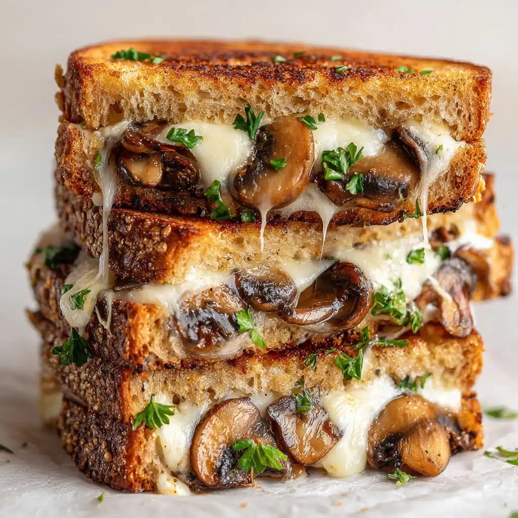 Garlic Mushroom Grilled Cheese Recipe - Recipe Image