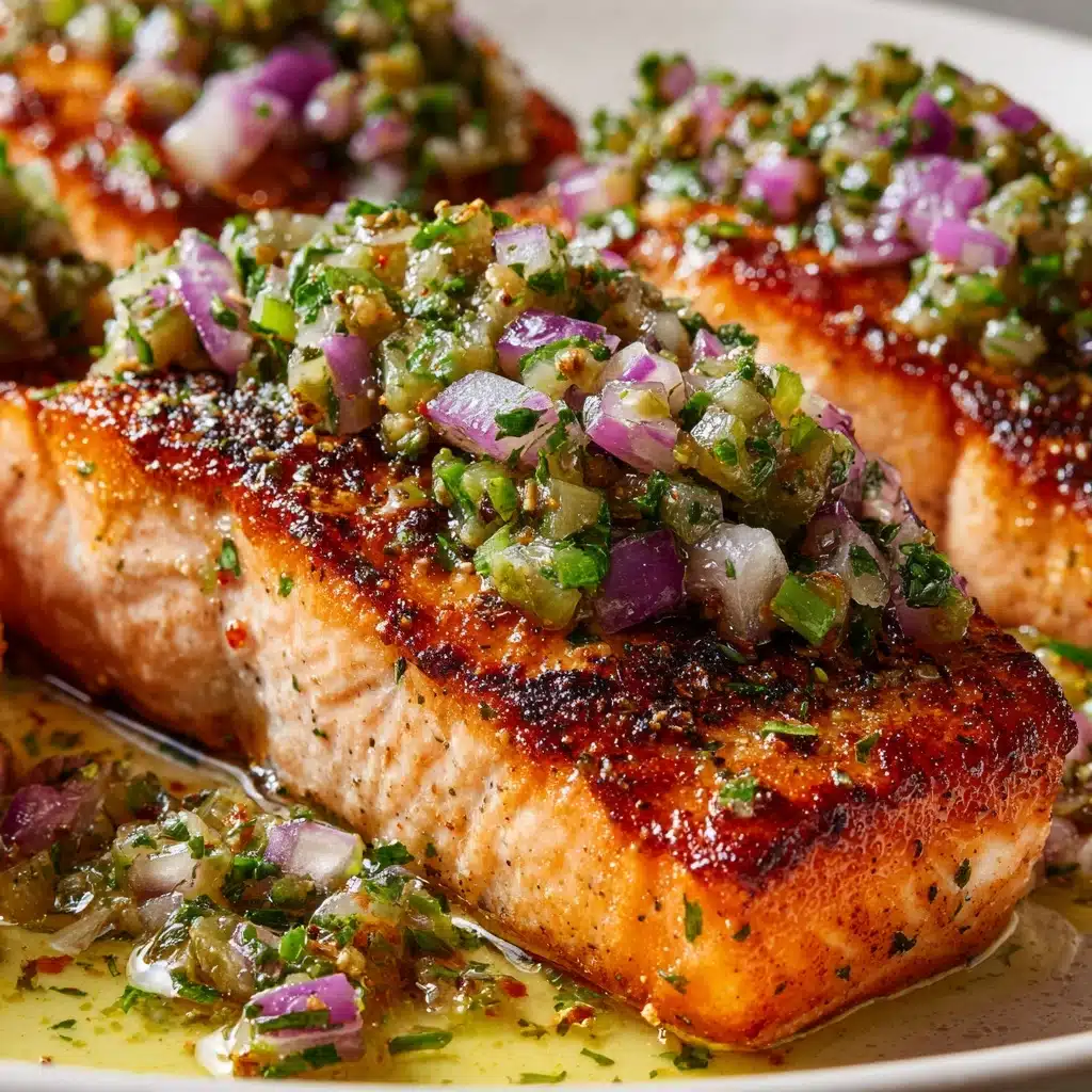 Miso Butter Salmon with Sizzled Scallion Salsa Verde Recipe