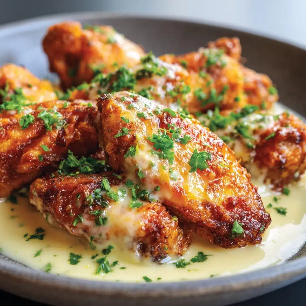 Creamy Parmesan Alfredo Chicken Wings Recipe