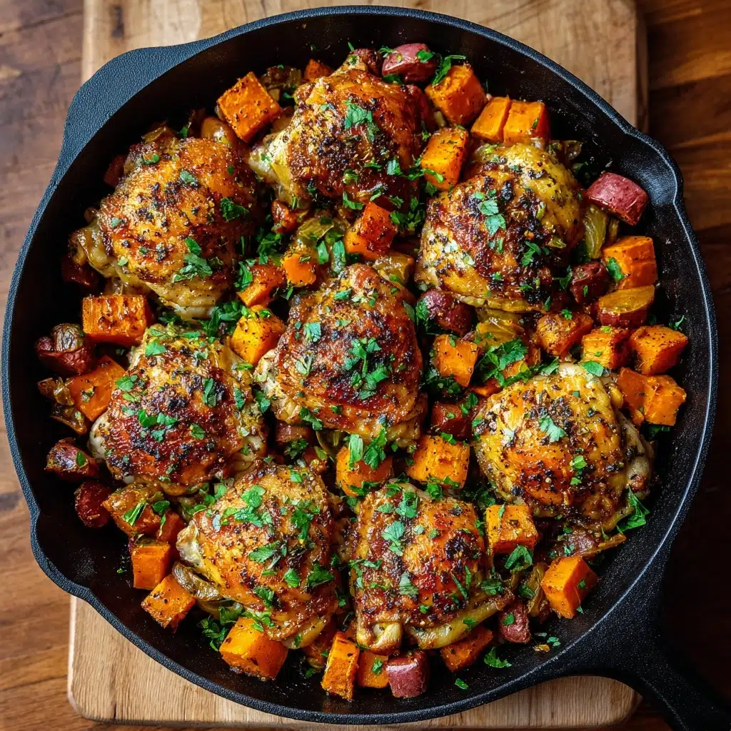 One-Pan Chicken and Sweet Potato Skillet Recipe - Recipe Image