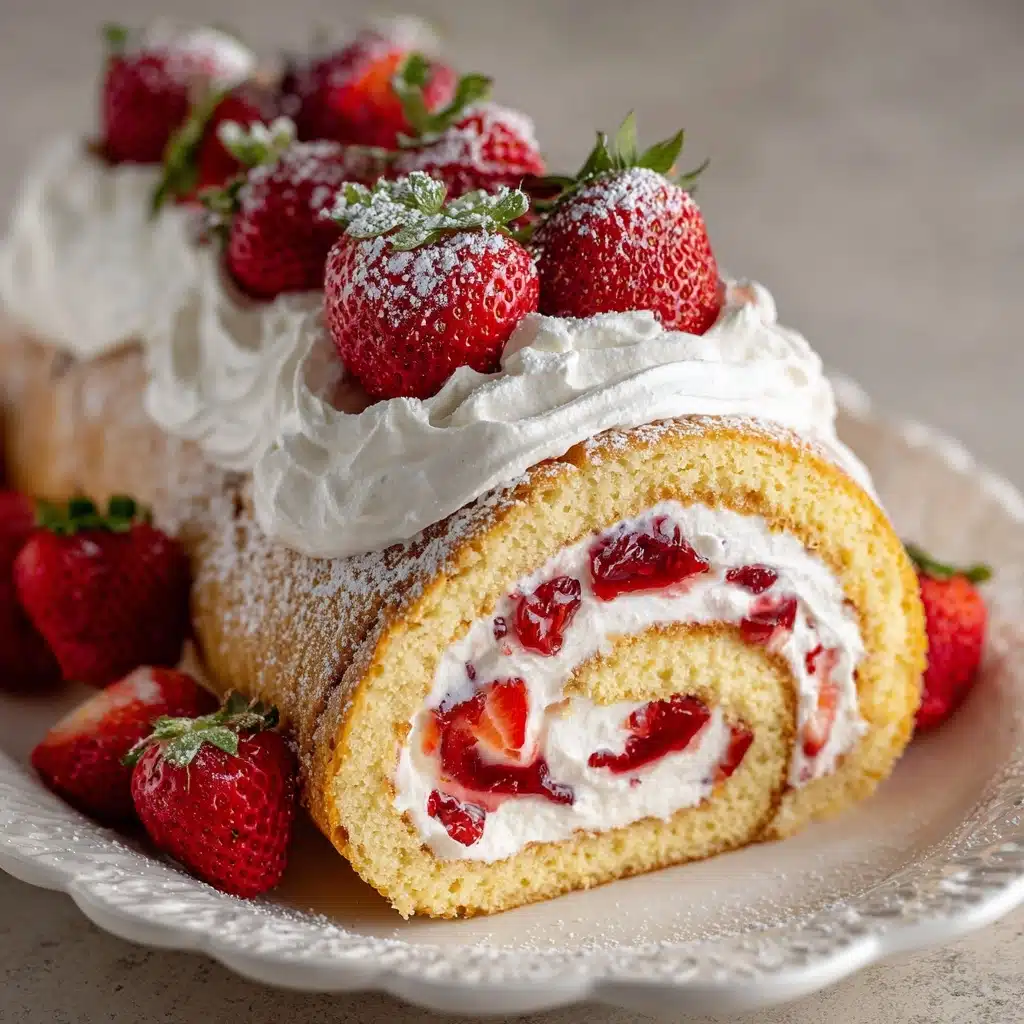 Easy Strawberry Cake Roll Recipe - Recipe Image