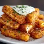 Crispy Veggie Potato Sticks with Cheese Sauce Recipe
