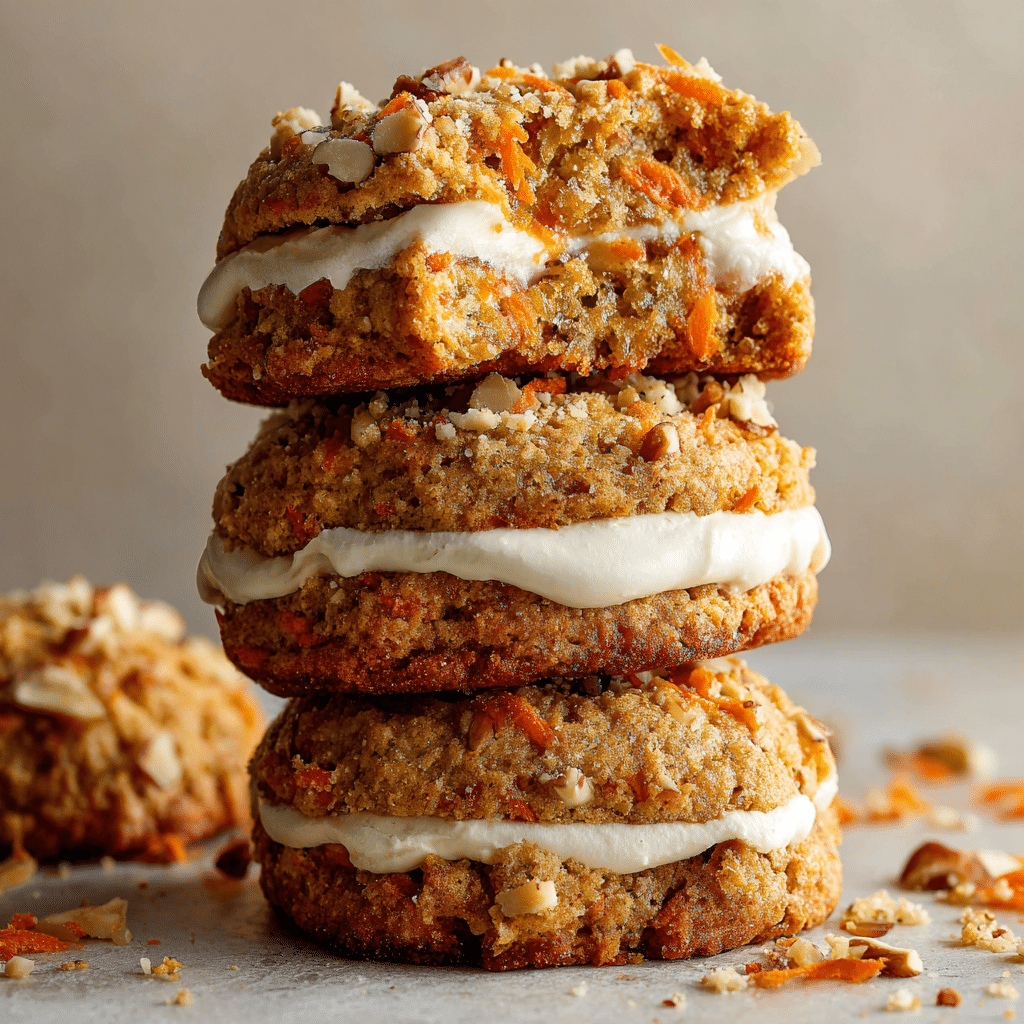 Carrot Cake Cookies Stuffed with Cream Cheese Recipe - Recipe Image
