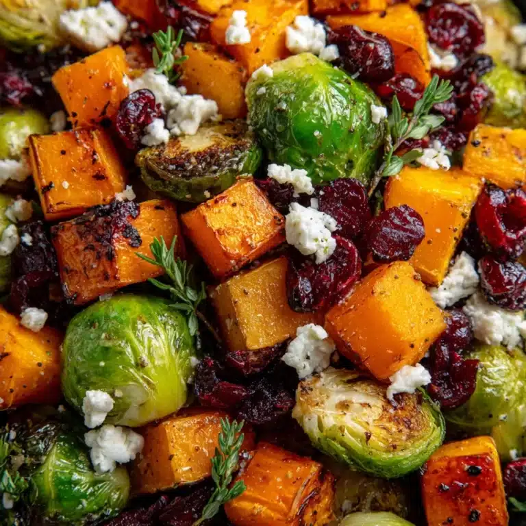 Cranberry-Glazed Roasted Butternut Squash, Brussels Sprouts Recipe
