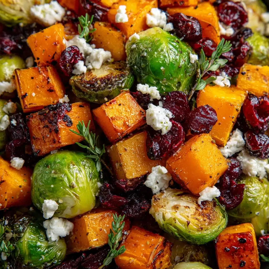 Cranberry-Glazed Roasted Butternut Squash, Brussels Sprouts Recipe