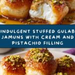 Stuffed Gulab Jamuns with Cream and Pistachio Filling Recipe