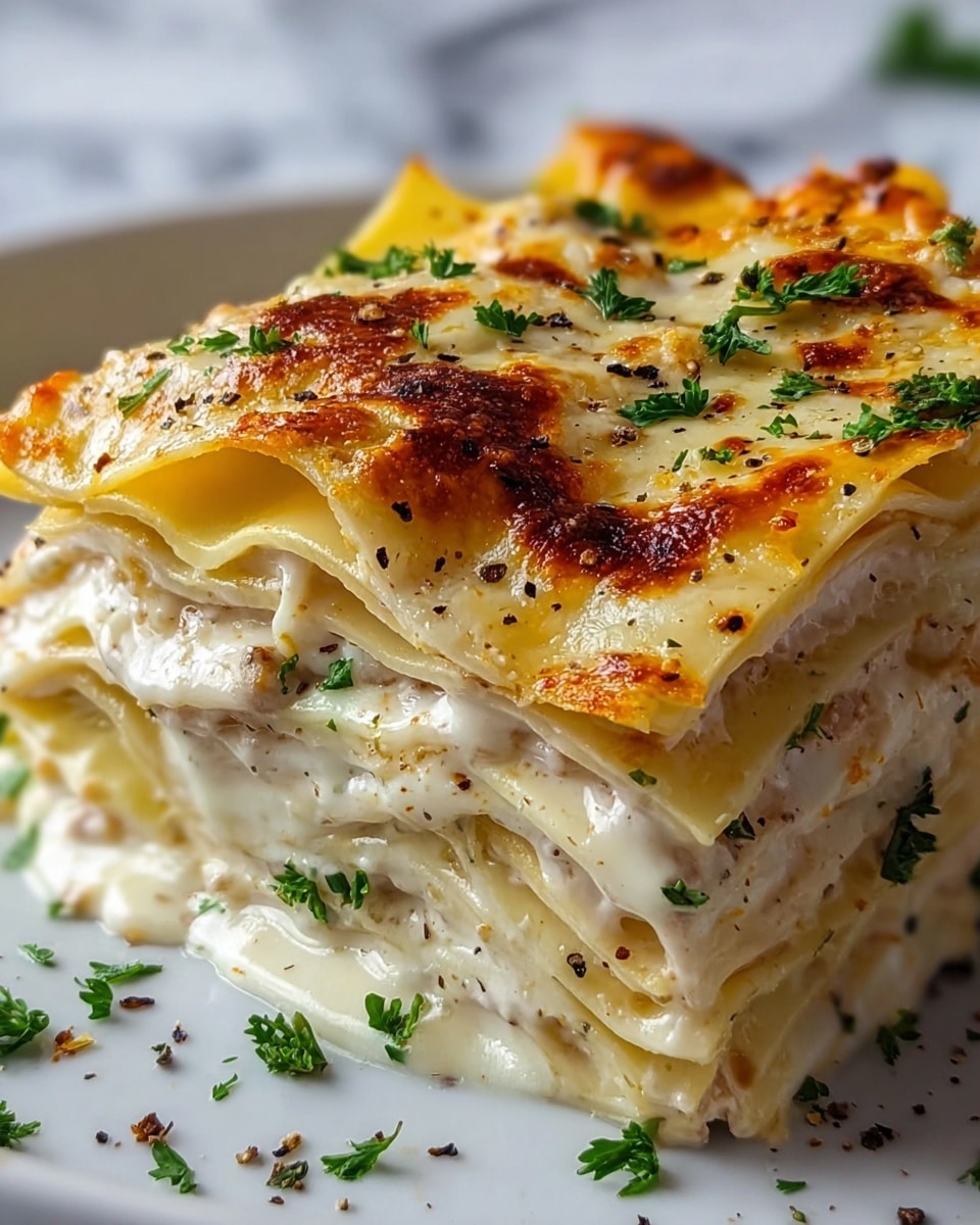 White Cheese Chicken Lasagna Recipe - Recipe Image