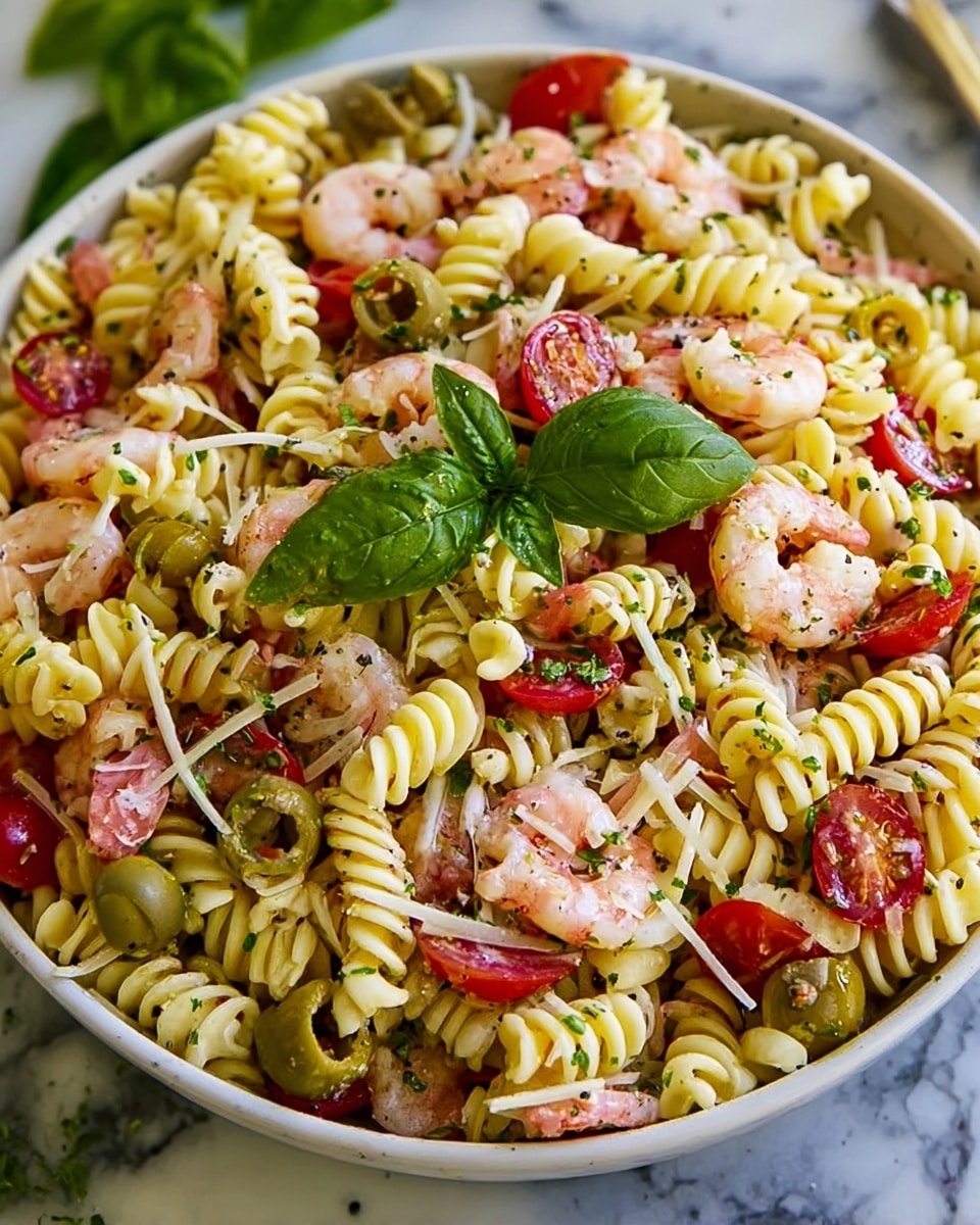 Italian Pasta Salad with Fresh Vegetables, Mozzarella, and Dressing Recipe - Recipe Image