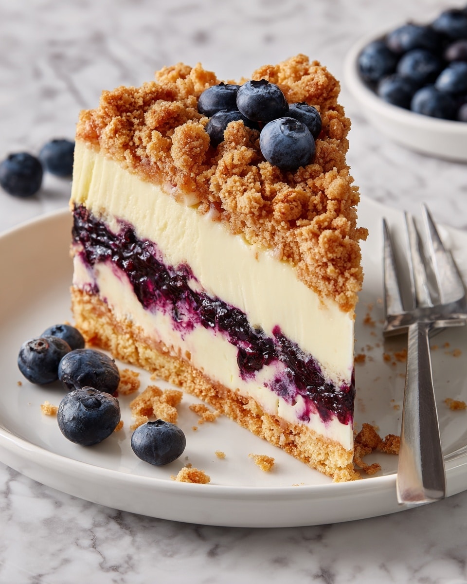 Blueberry Crumble Cheesecake Recipe - Recipe Image