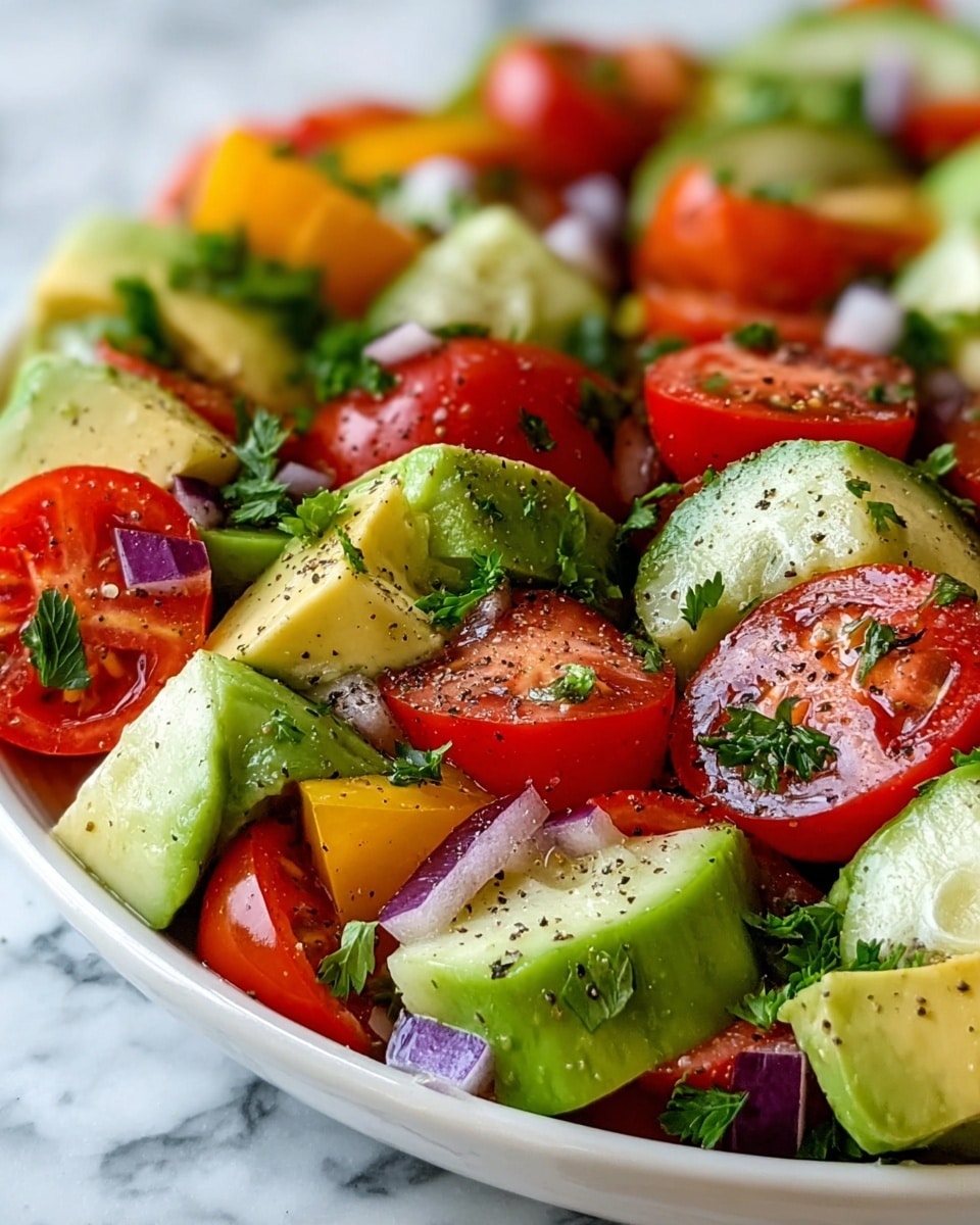 Cucumber Tomato Avocado Salad Recipe - Recipe Image