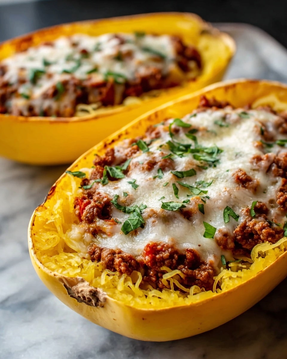 Cheesy Sausage-Stuffed Spaghetti Squash Recipe - Recipe Image