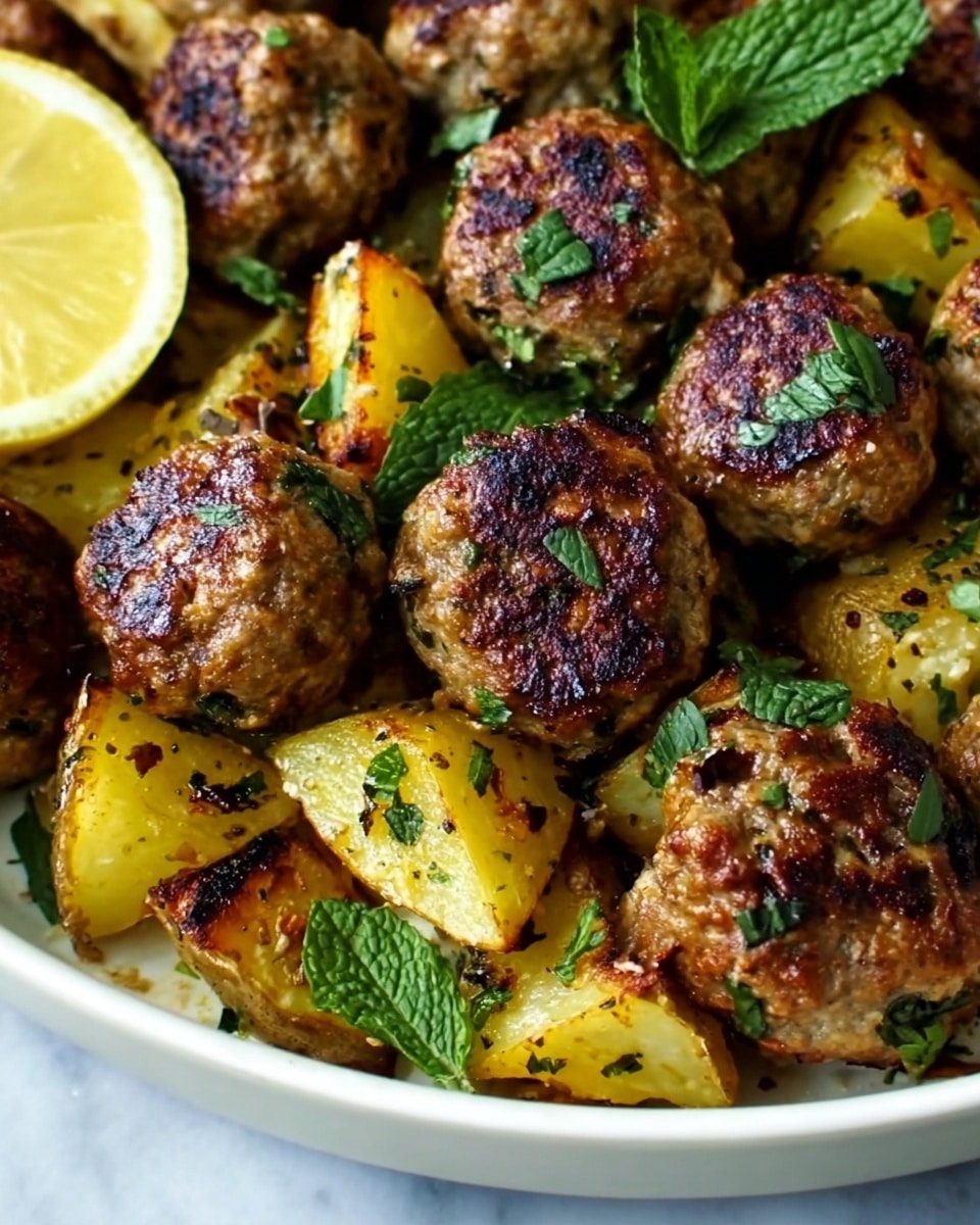 One-Pan Greek Meatballs and Potatoes Recipe - Recipe Image