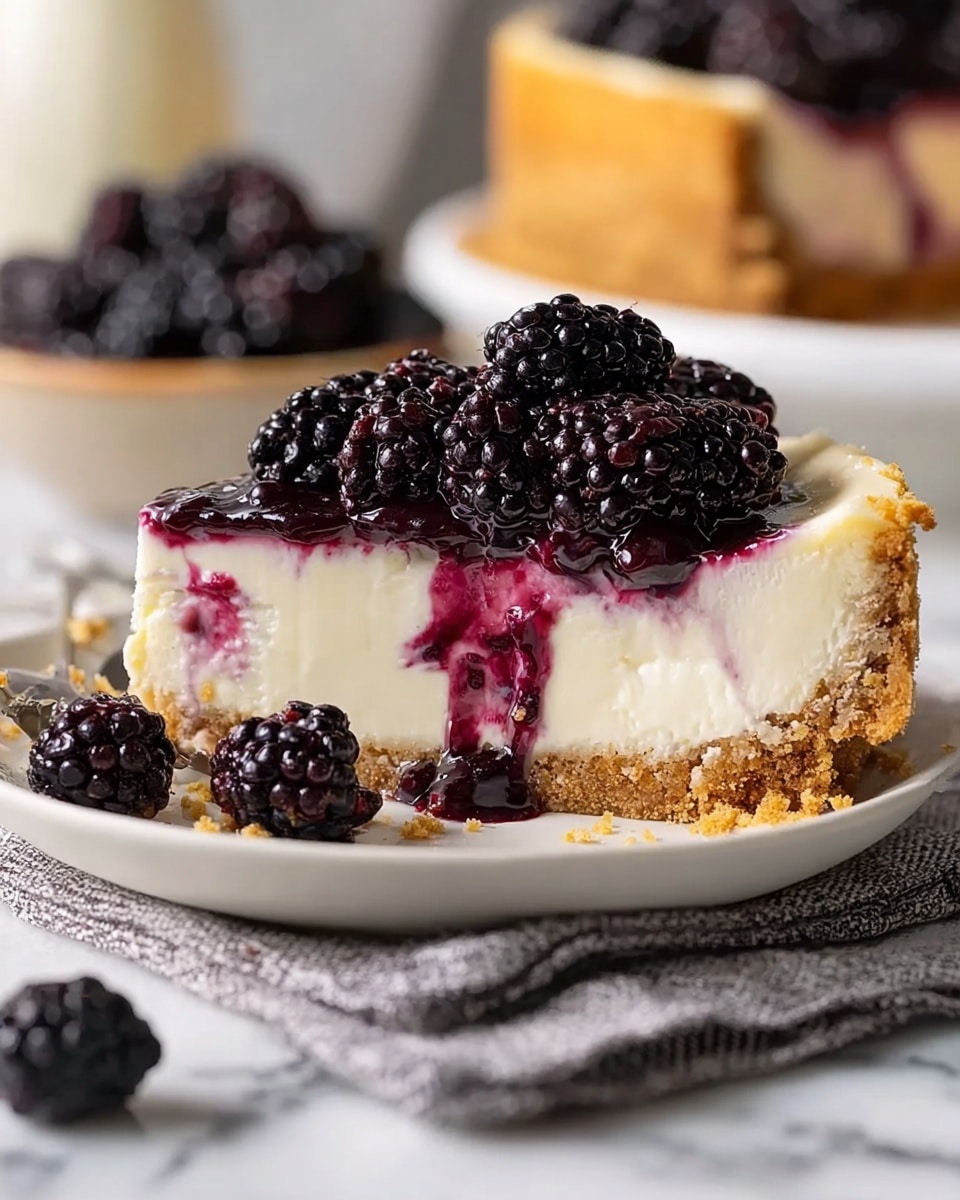No Bake Blackberry Cheesecake Recipe - Recipe Image