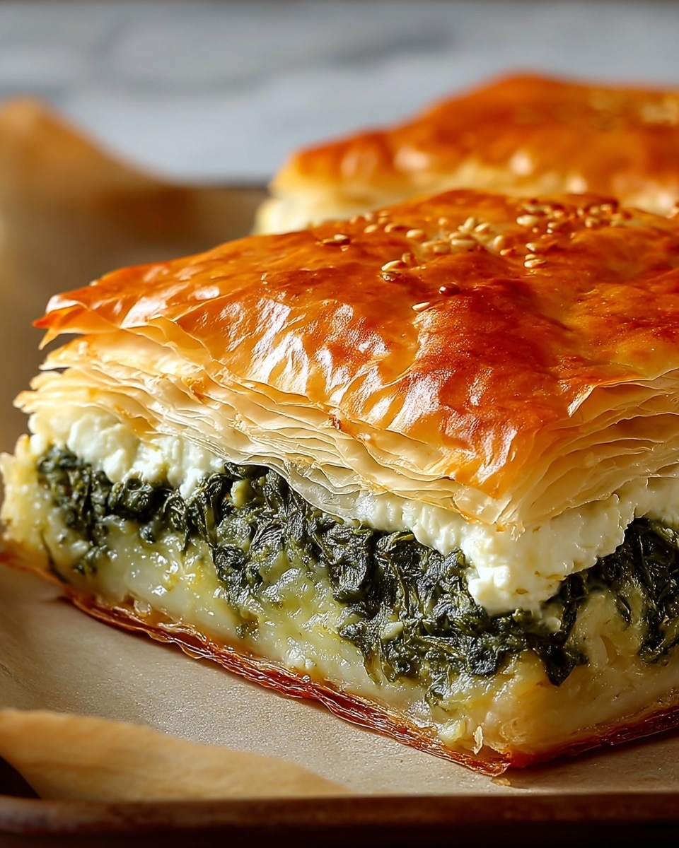 Spinach and Feta Puff Pastry Pie Recipe - Recipe Image