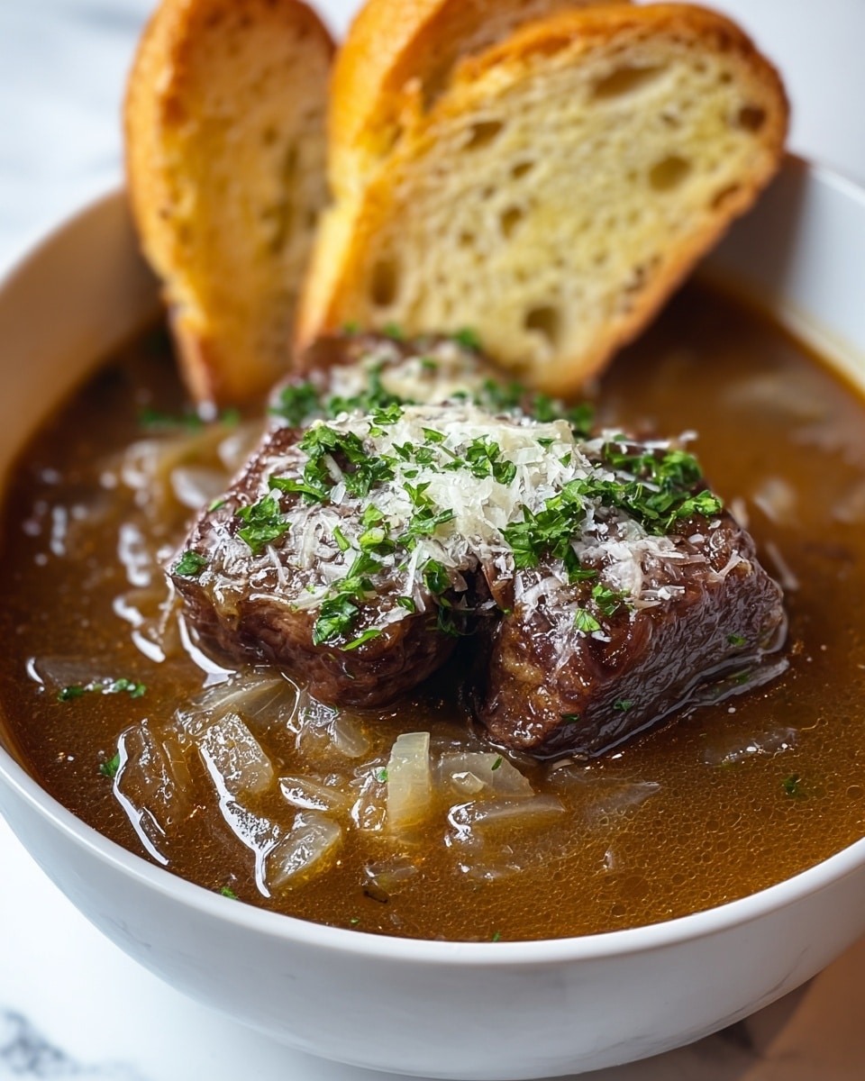 French Onion Beef Short Rib Soup Recipe - Recipe Image