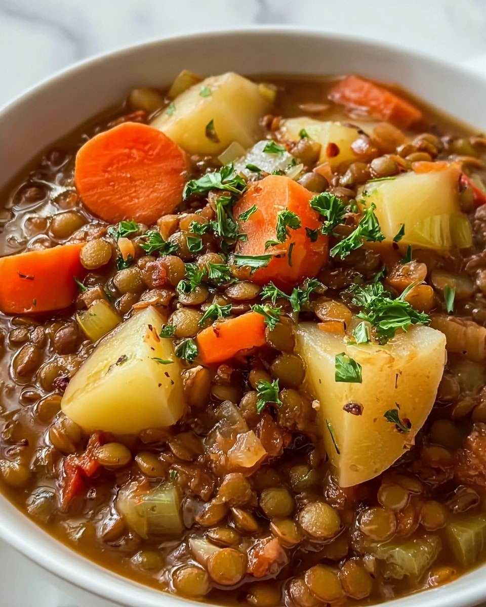 Easy Lentil Potato Soup Recipe - Recipe Image