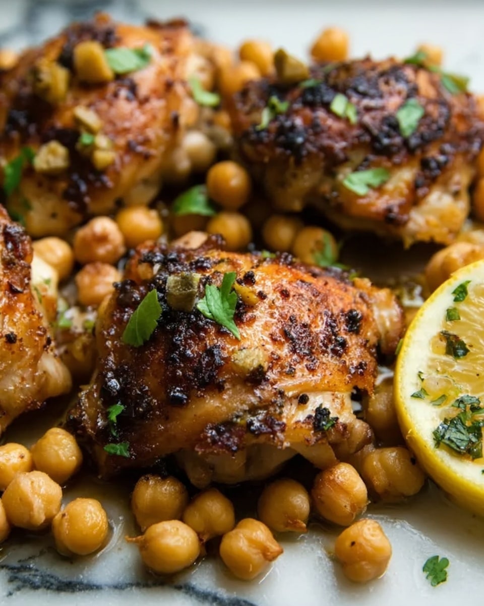 Charred Honey Lemon Chicken with Crispy Chickpeas Recipe - Recipe Image