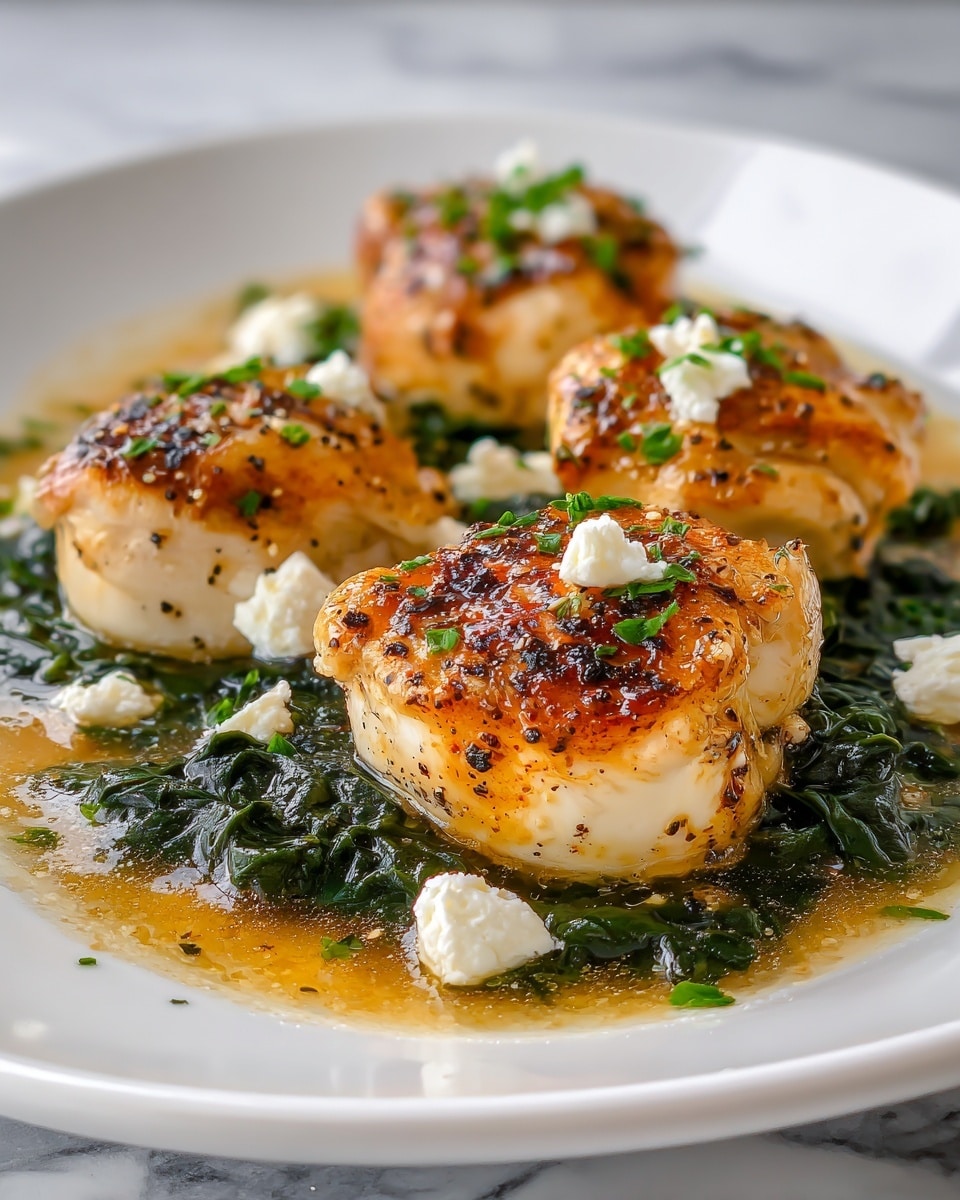 Low Carb Chicken Breast with Feta and Spinach Recipe - Recipe Image
