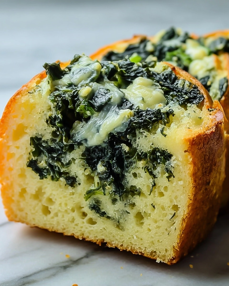 Spinach and Smoked Jalapeño Cheese Stuffed French Bread Recipe - Recipe Image