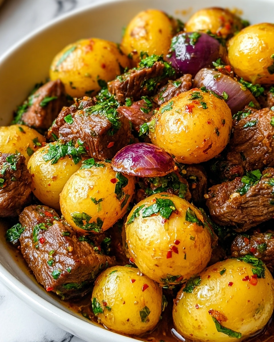 Crockpot Garlic Butter Beef Bites with Potatoes Recipe - Recipe Image