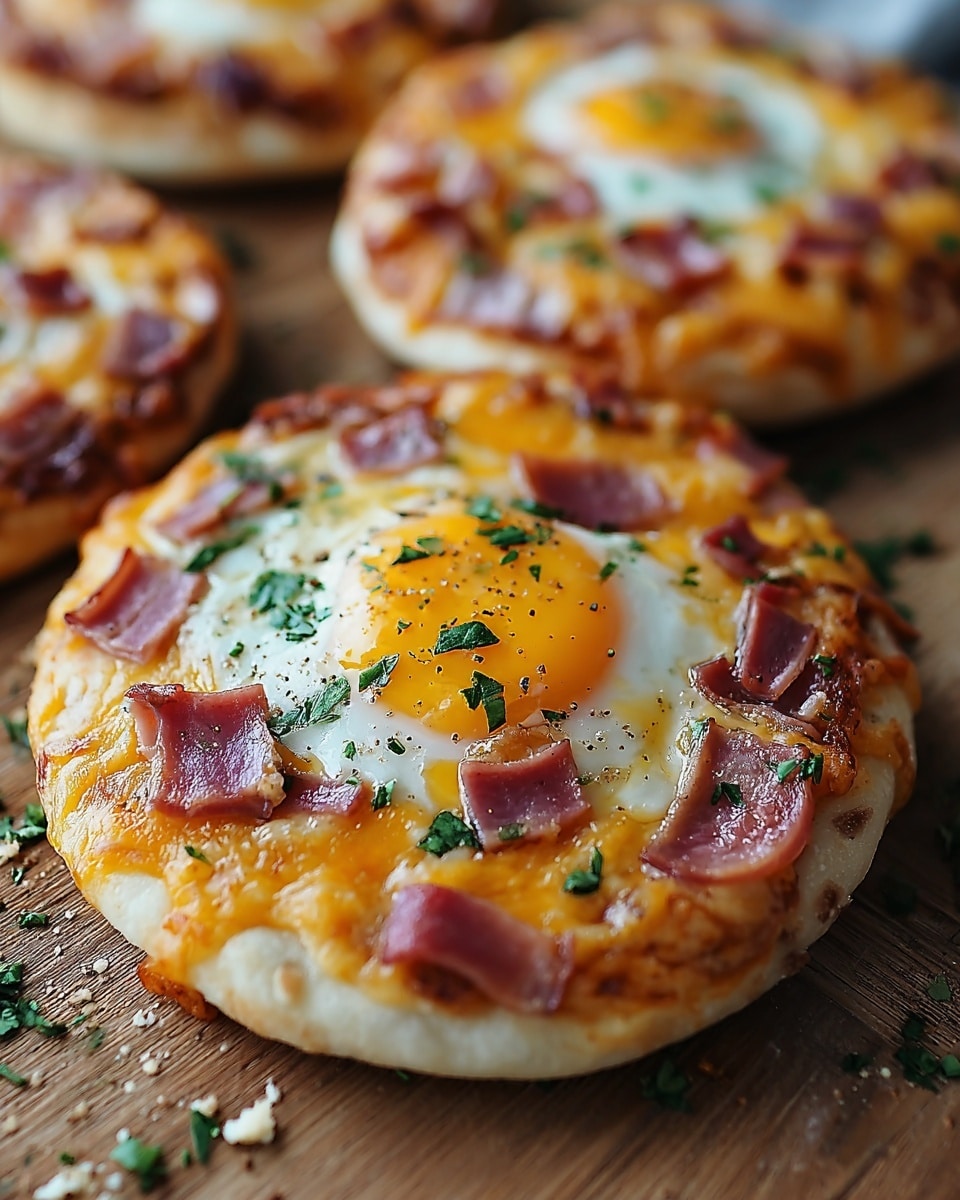 English Muffin Breakfast Pizza with Sausage, Eggs, and Sawmill Gravy Recipe - Recipe Image