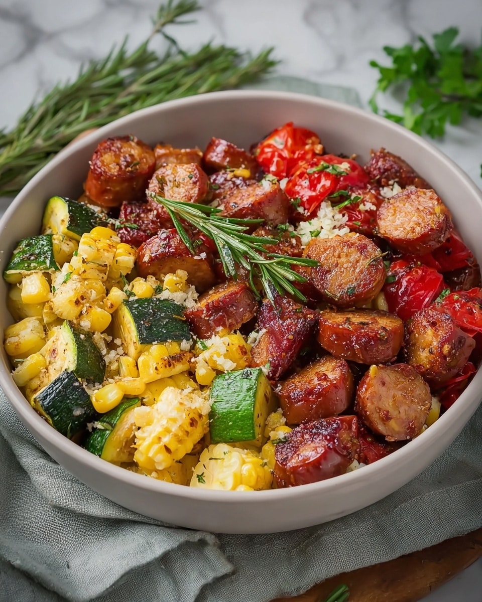 Summer Sausage Skillet with Andouille Sausage Recipe - Recipe Image