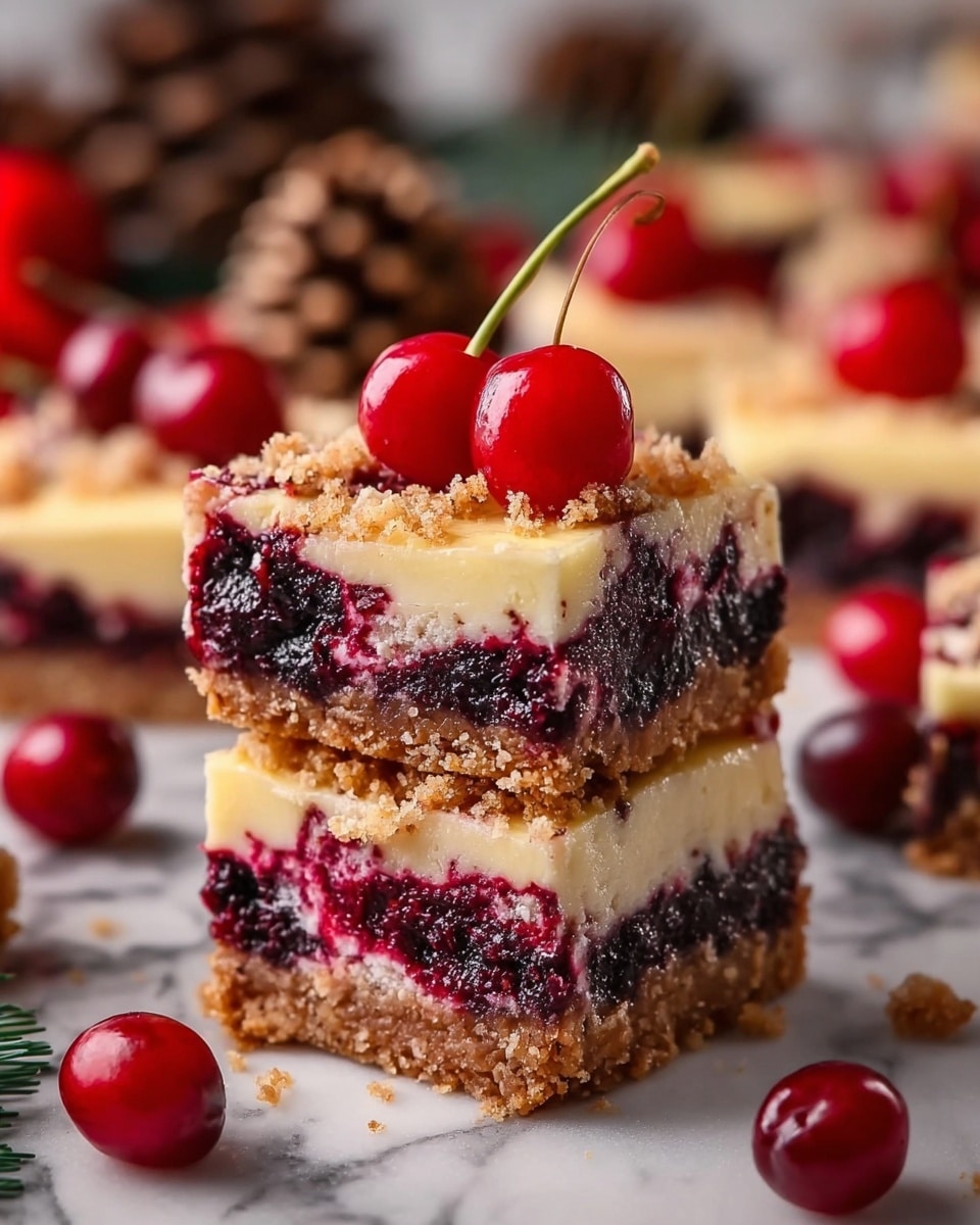 Christmas Cherry Cheesecake Bars Recipe - Recipe Image