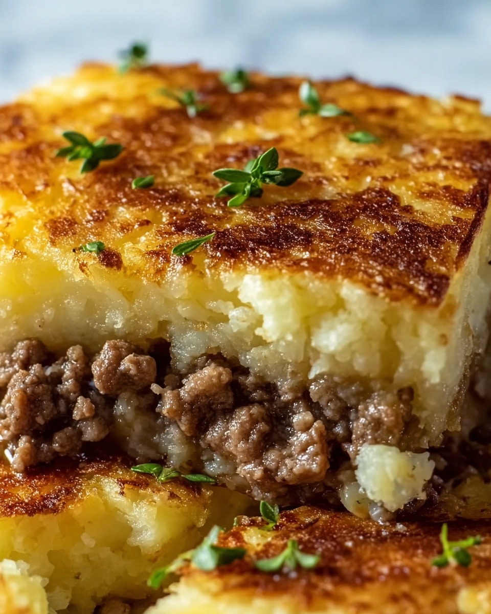 Mashed Potato Pancakes with Ground Beef Filling Recipe - Recipe Image