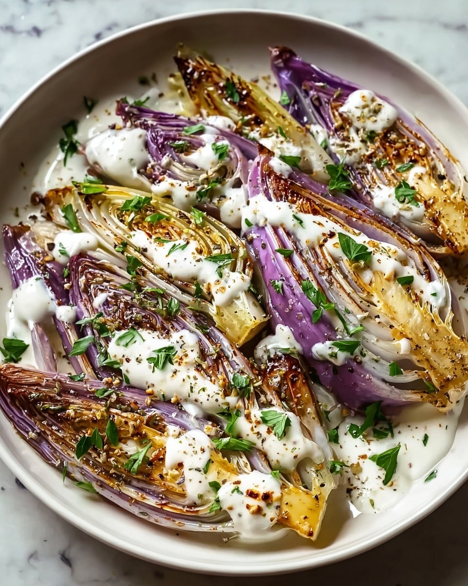 Roasted Cabbage with Creamy Yogurt Sauce Recipe - Recipe Image