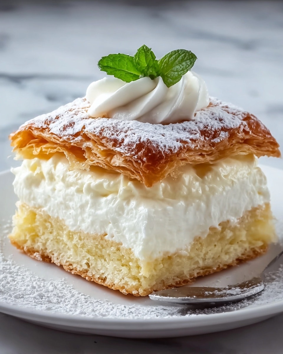 Cream Puff Cake with Vanilla Custard and Chocolate Glaze Recipe - Recipe Image