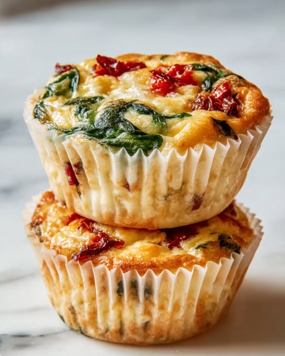 Egg White Bites with Sun-Dried Tomatoes, Spinach, and Bell Peppers Recipe - Recipe Image