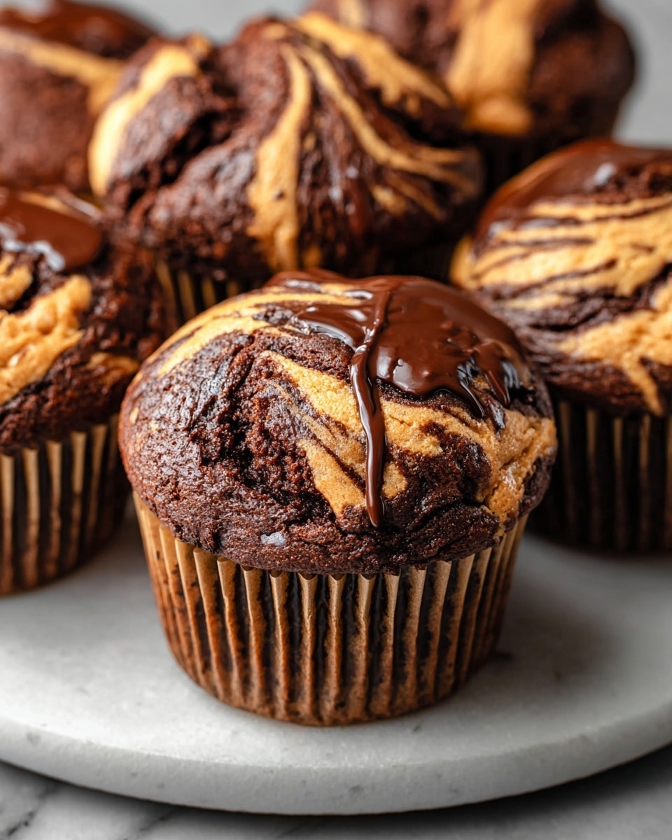 Chocolate Peanut Butter Swirl Muffins Recipe - Recipe Image