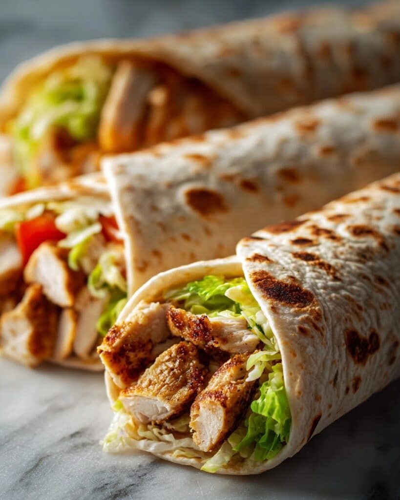 Cheesy Chicken Garlic Wraps Recipe