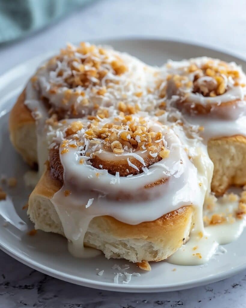 Breakfast Sweet Rolls with Coconut and Toffee Recipe