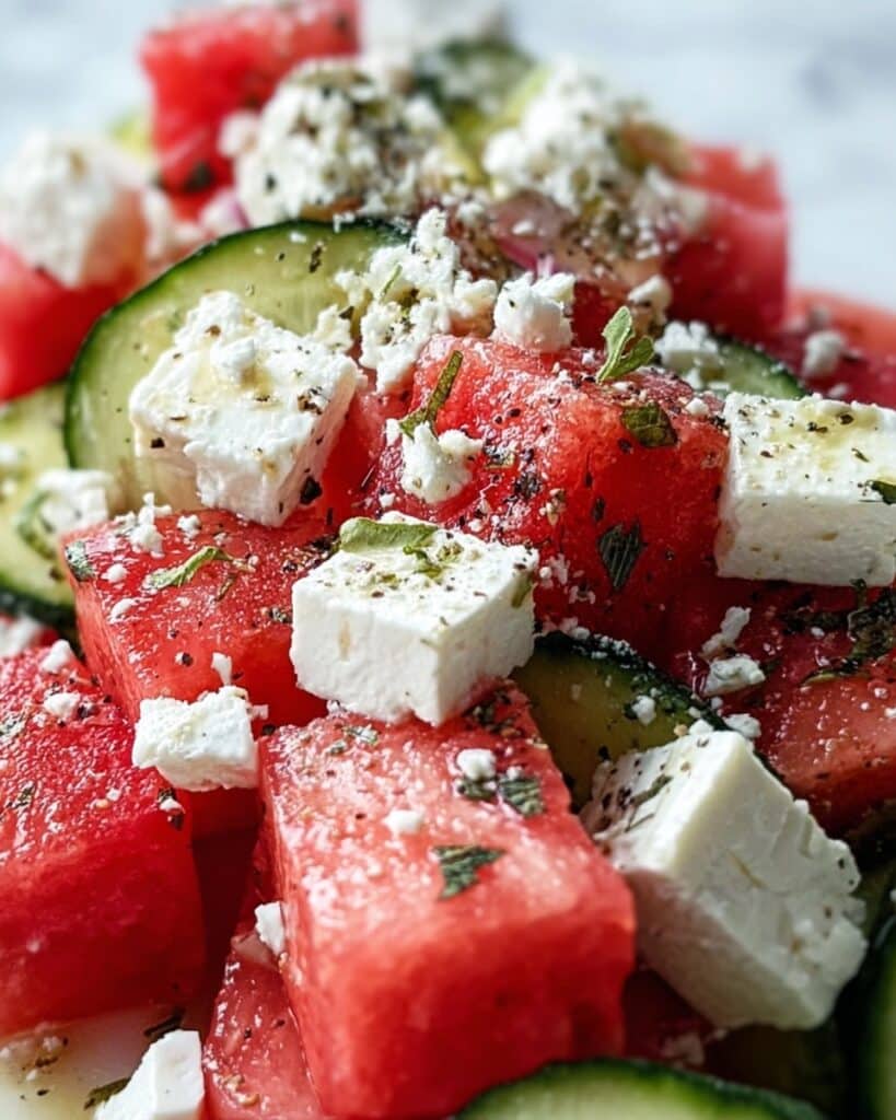 Watermelon Feta Salad with Mint and Lime Recipe