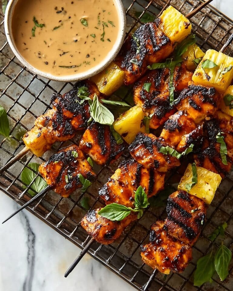 Chipotle Pineapple Bang Bang Chicken Skewers Recipe