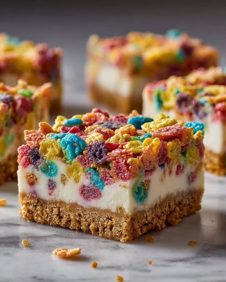 Fruity Pebbles Cookie Cheesecake Bars Recipe