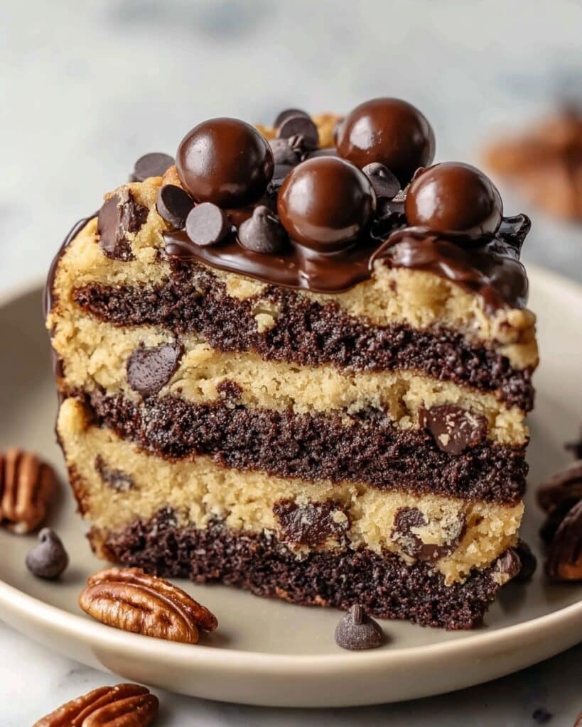Cookie Dough Brownie Cake Recipe
