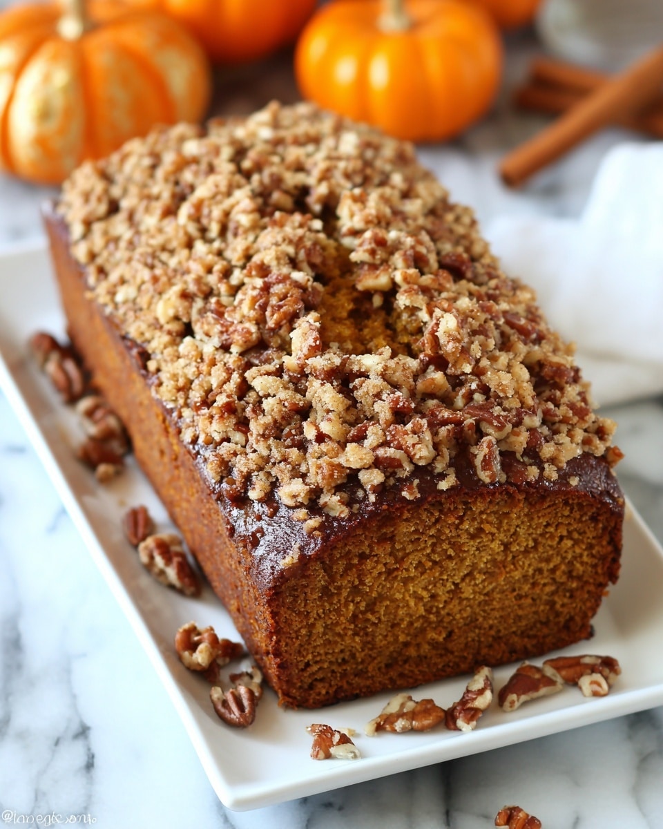 Pumpkin Bread with Brown Sugar Pecan Topping Recipe - Recipe Image