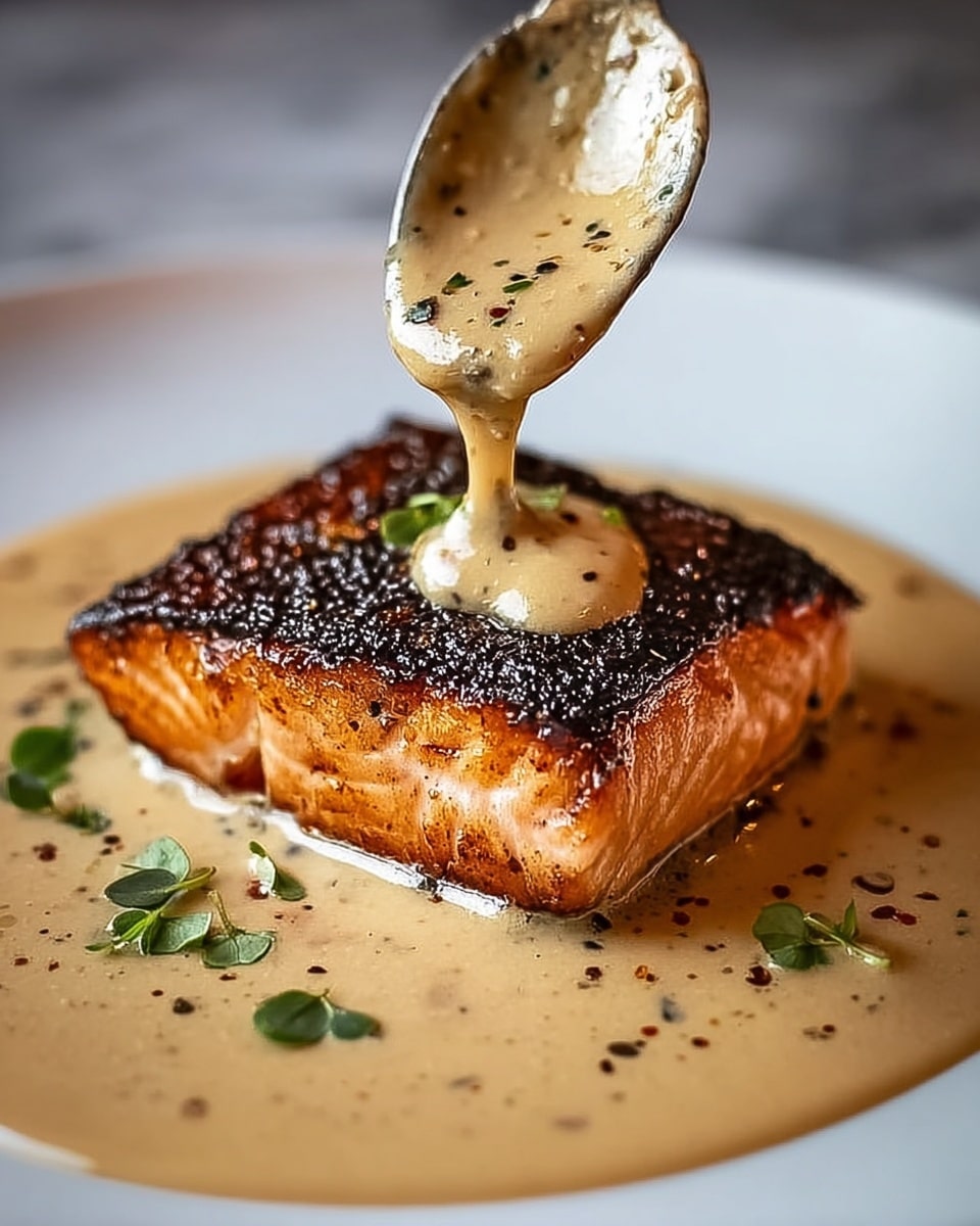 Blackened Salmon with Creamy Dijon Sauce Recipe - Recipe Image