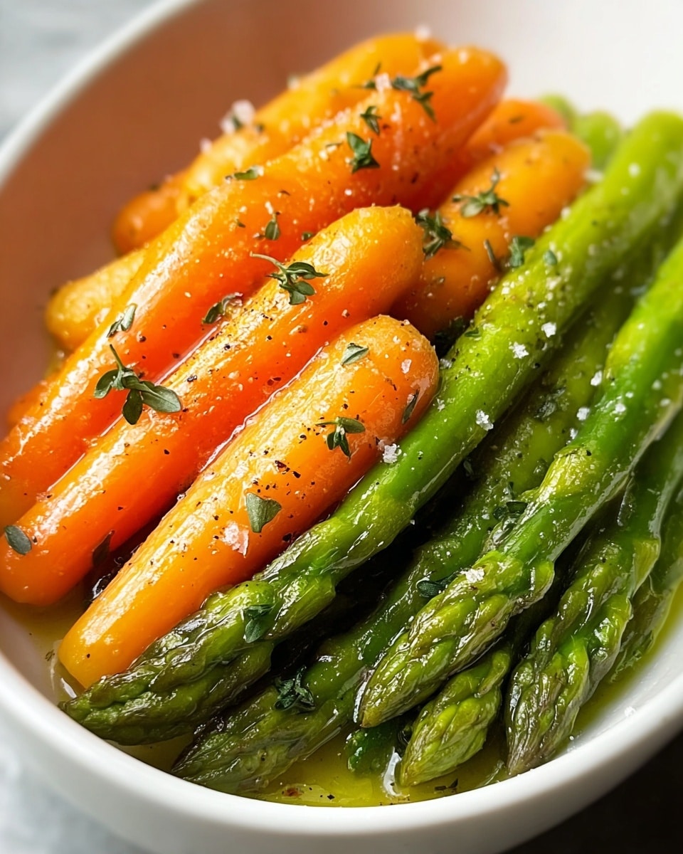 Roasted Asparagus and Carrots with Garlic and Parmesan Recipe - Recipe Image