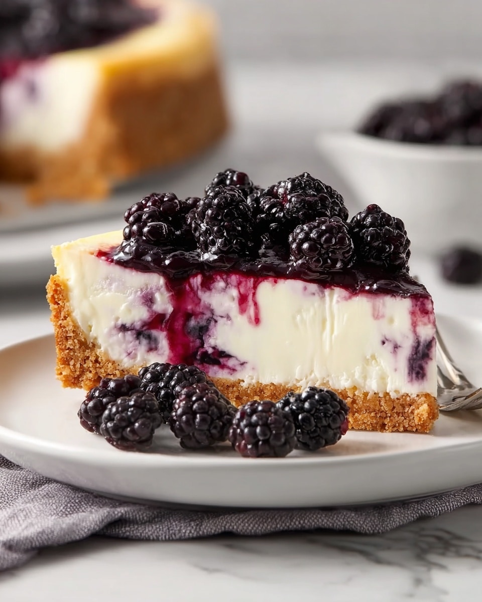 No Bake Blackberry Cheesecake Recipe - Recipe Image