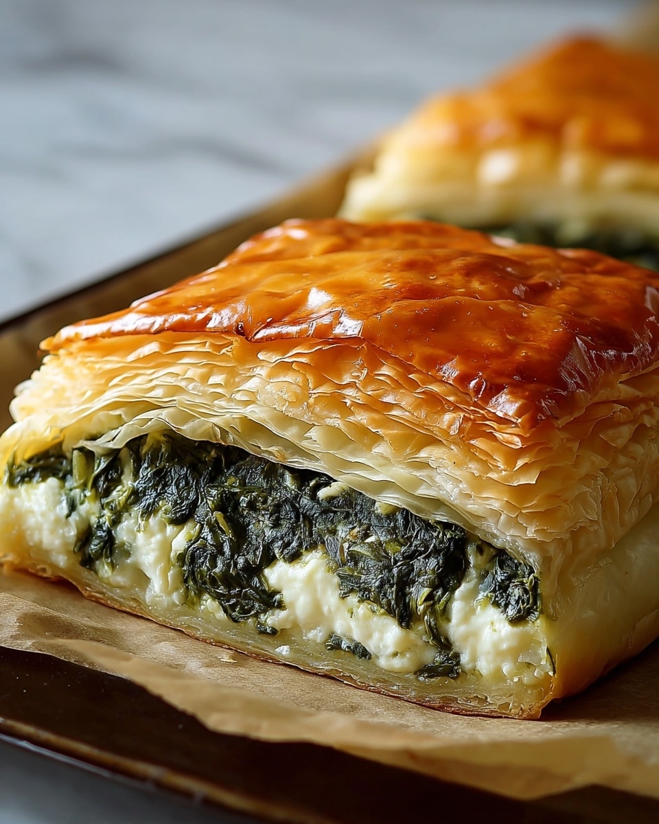 Spinach and Feta Puff Pastry Pie Recipe - Recipe Image