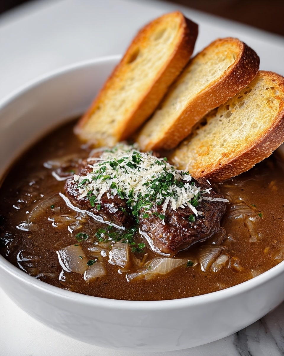 French Onion Beef Short Rib Soup Recipe - Recipe Image