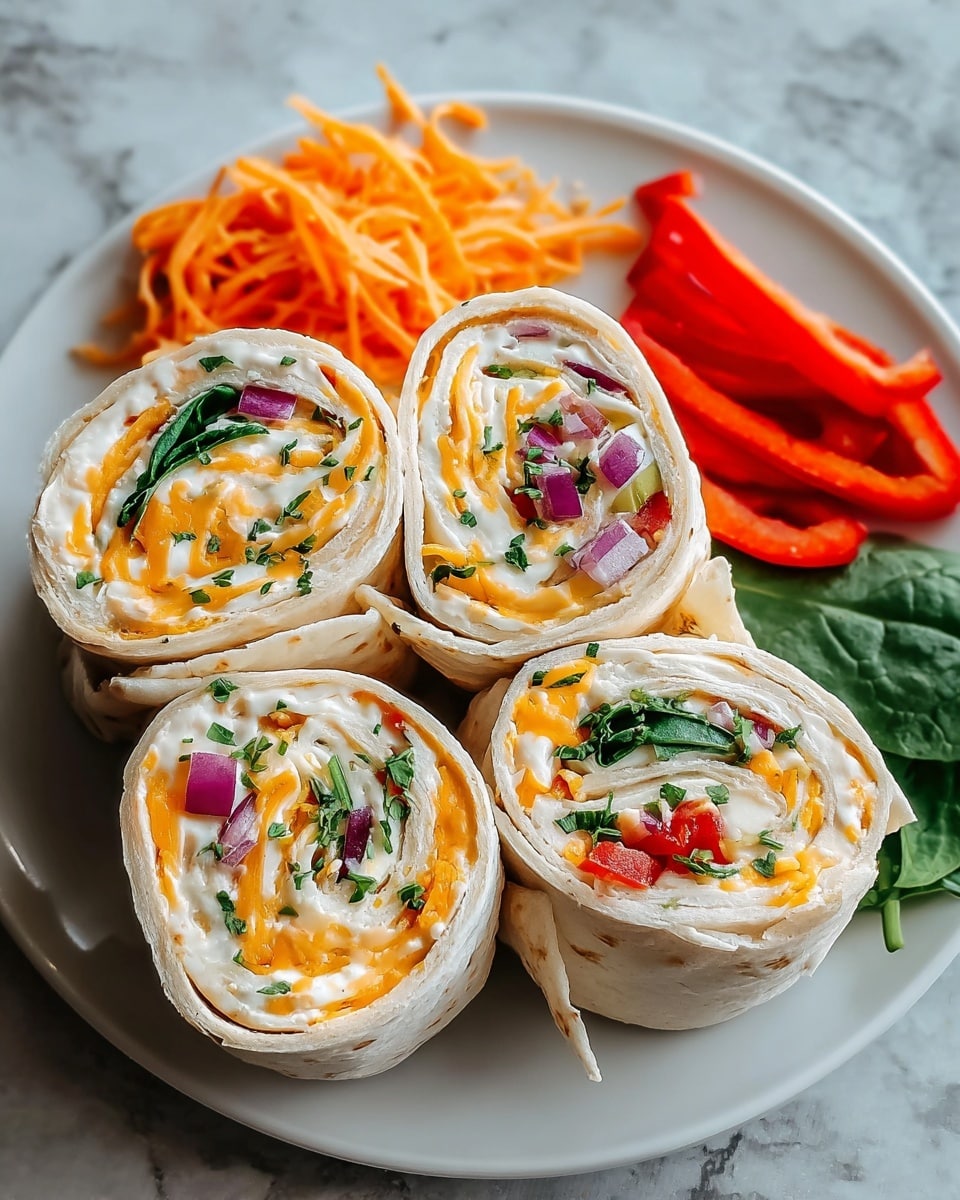 Fresh Vegetable Tortilla Roll Ups Recipe - Recipe Image