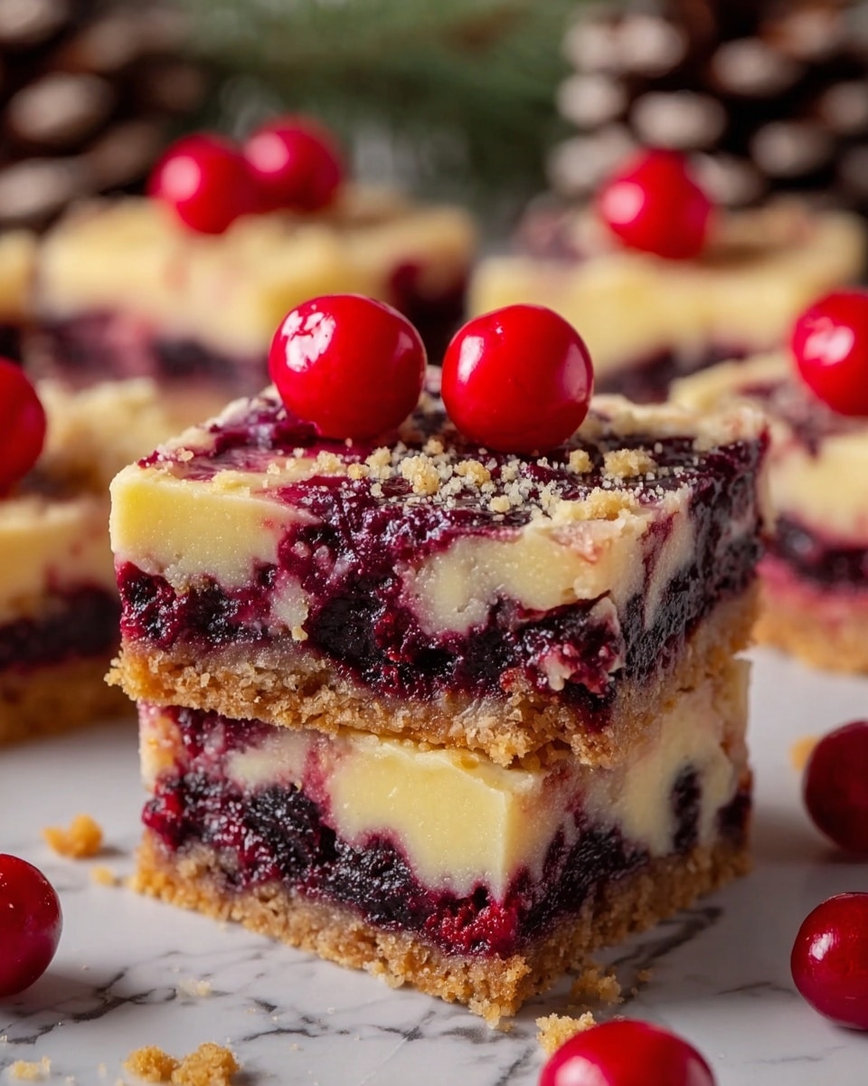 Christmas Cherry Cheesecake Bars Recipe - Recipe Image