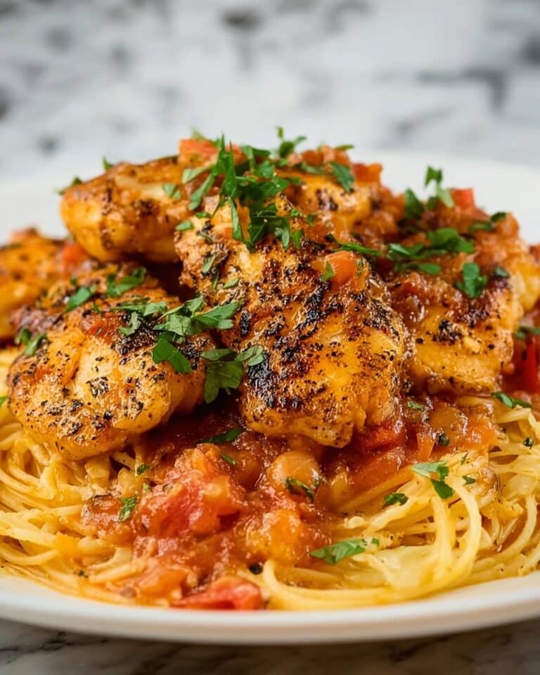 Creamy Chicken Scallopini with Caramelized Onions and Tomato-Spaghetti Recipe